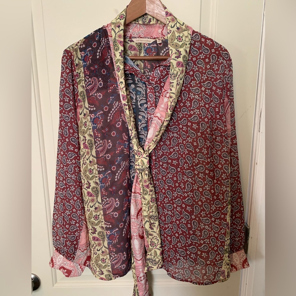 Soft Surroundings Langdon Top Patchwork Paisley T… - image 2